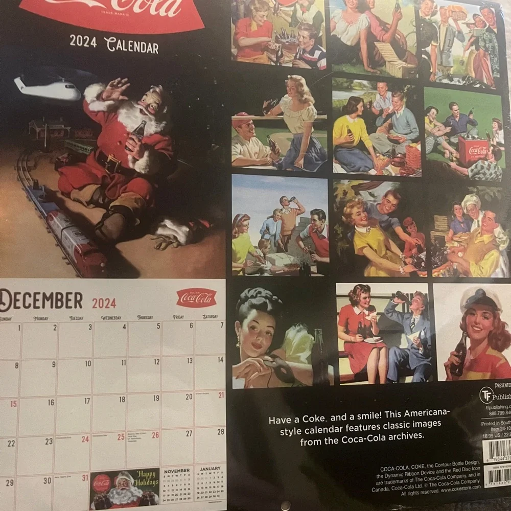 Coca Cola 2024 Wall Collectors Calendar. New
